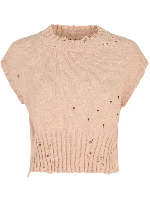 Marni textured-knit cropped top