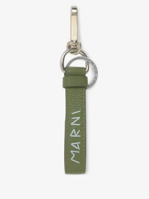 Marni leather keyring with mending-embroidery