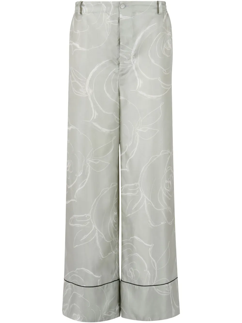 rose-print palazzo pants