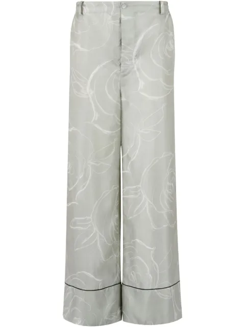 Marni rose-print palazzo pants