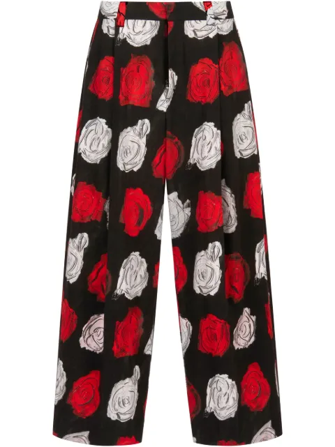 Marni rose-print trousers