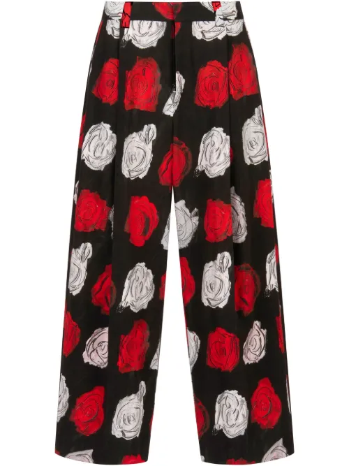 Pantalon à roses imprimées - Marni - Modalova