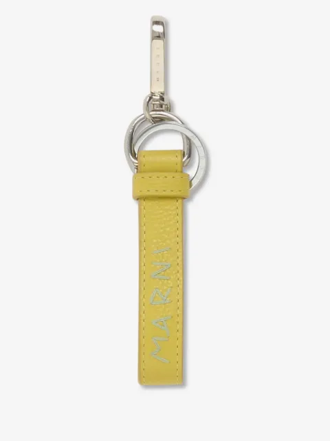 Marni leather keyring with mending-embroidery