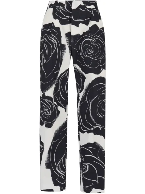 Marni pantalones con estampado de rosa