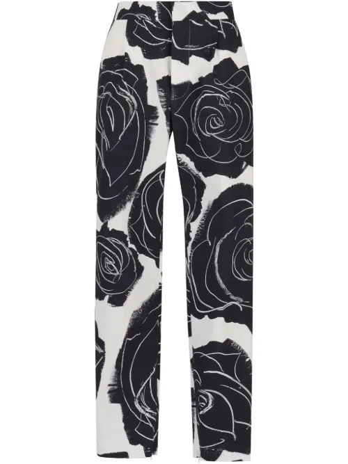 Pantalon à roses imprimées - Marni - Modalova