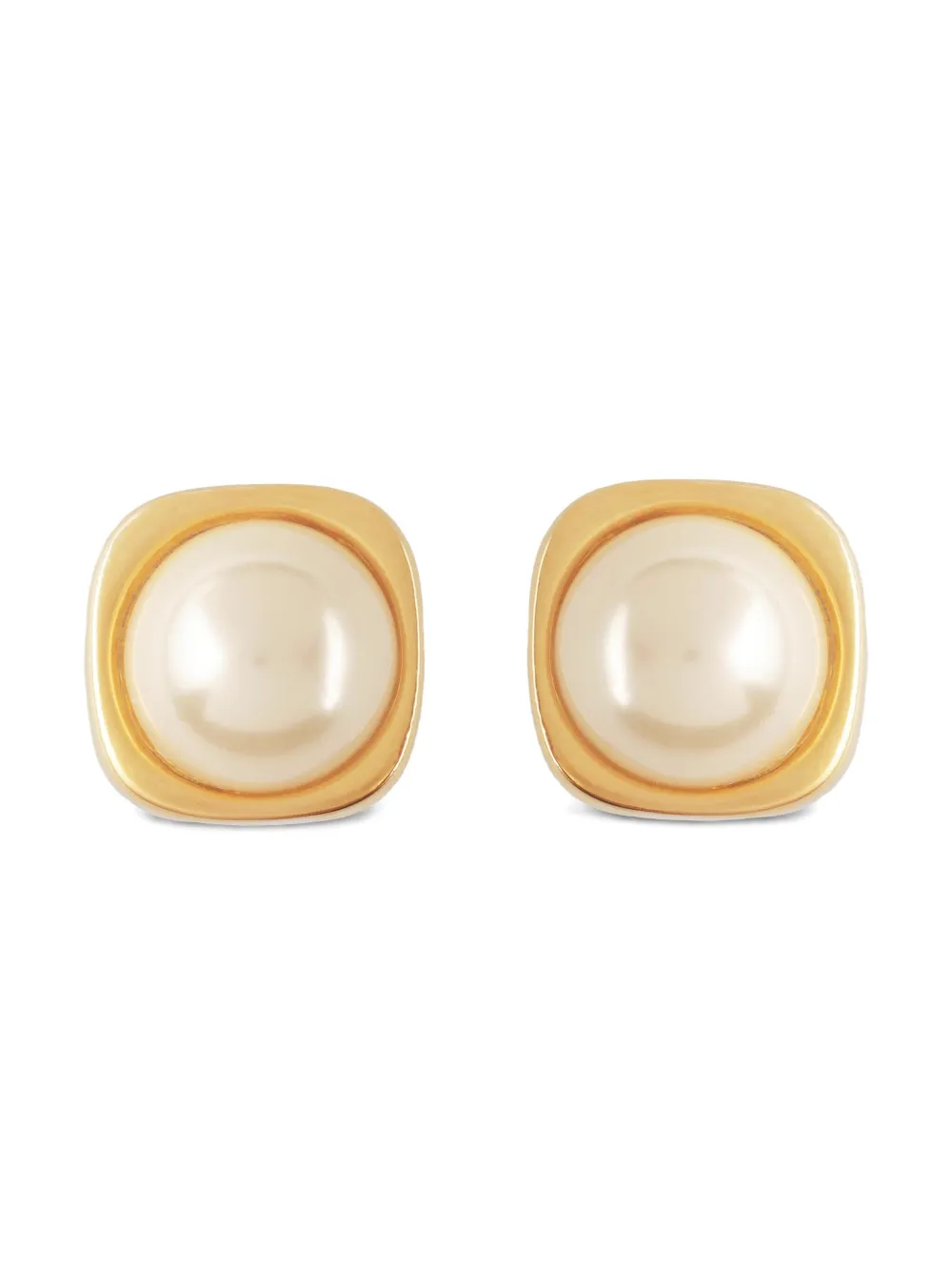 1980s faux-pearl earrings