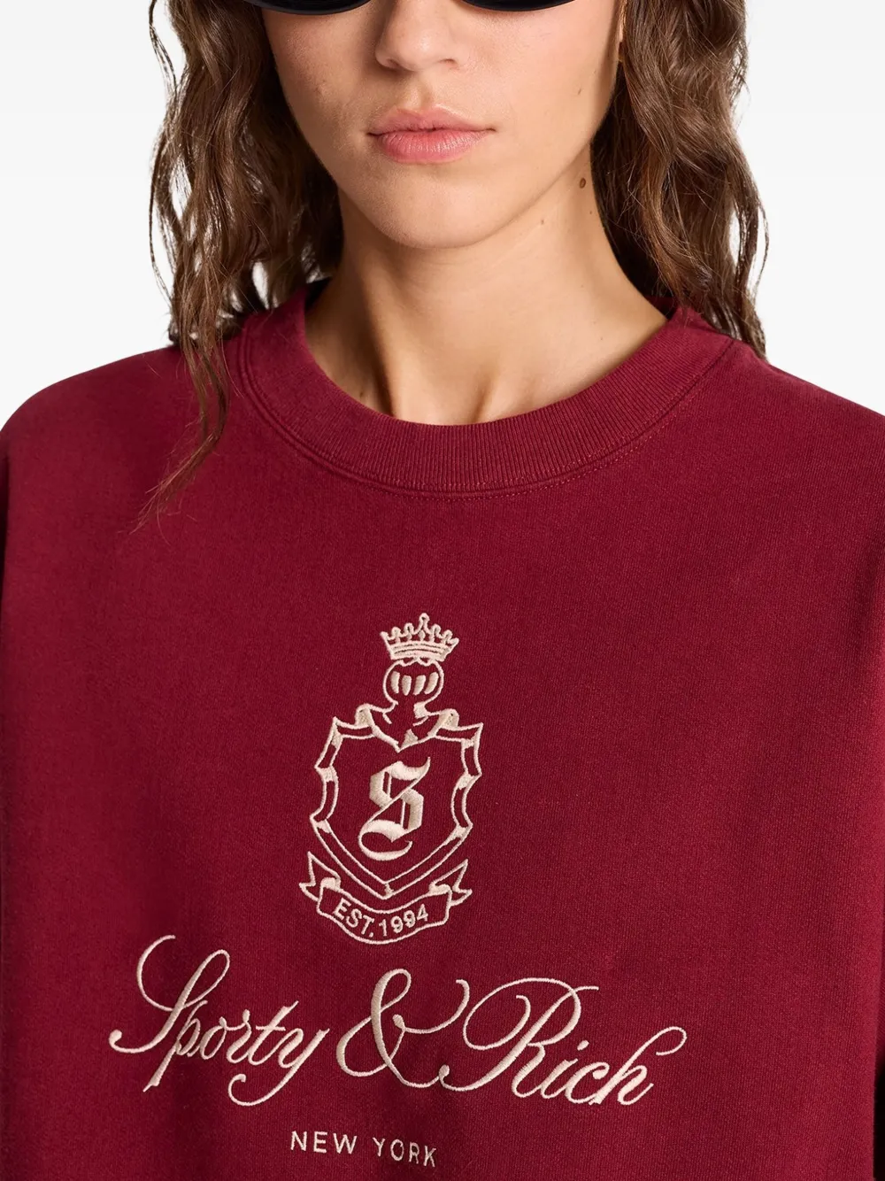 Sporty & Rich Sweater met geborduurd logo Rood