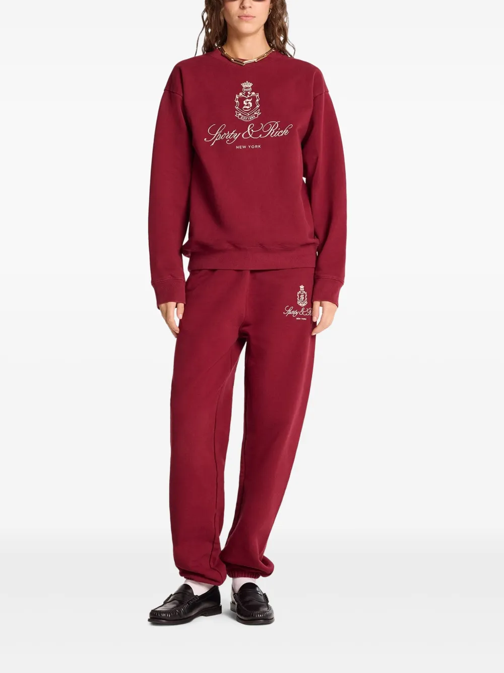 Sporty & Rich Sweater met geborduurd logo Rood
