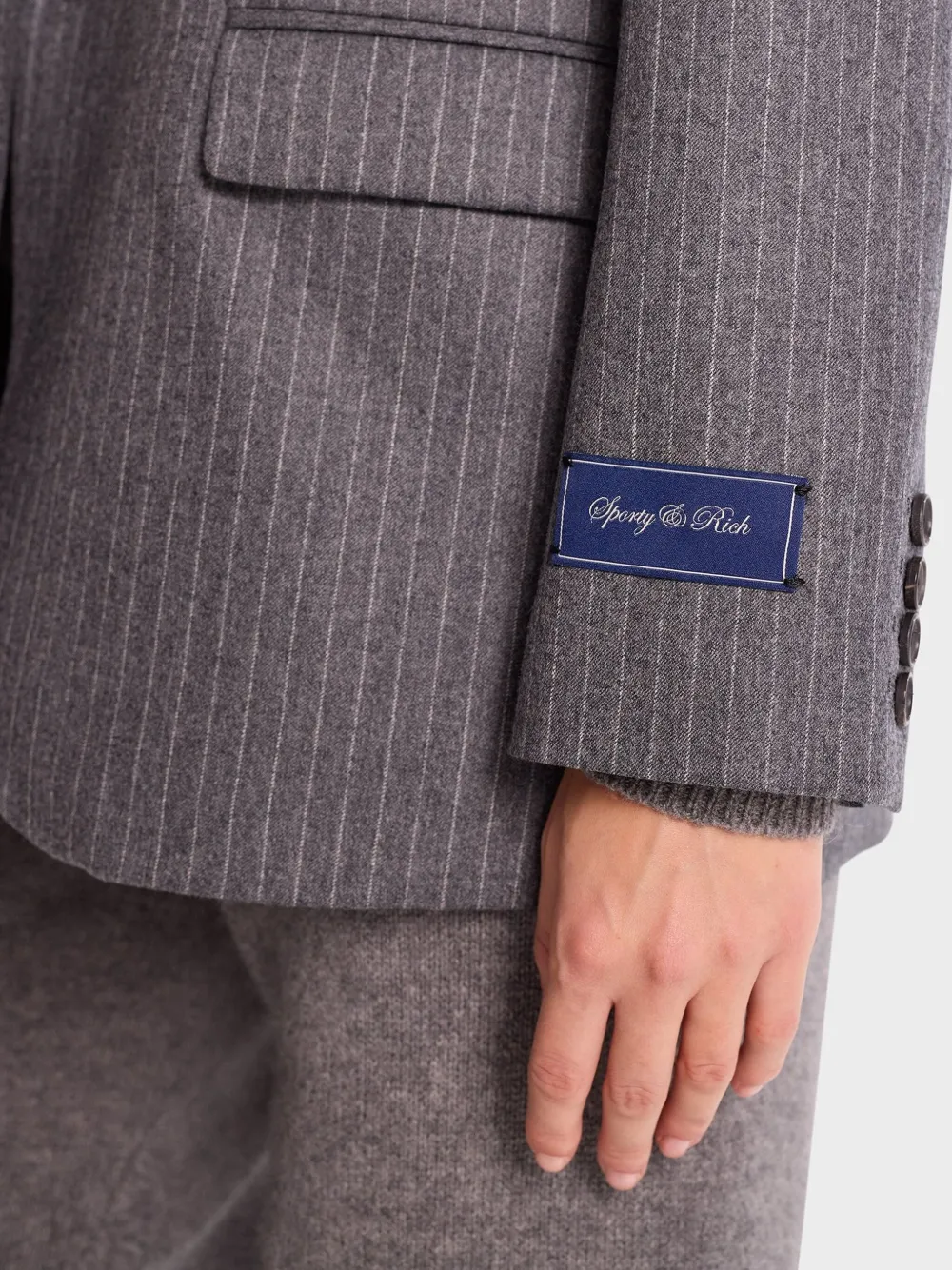 Sporty & Rich Blazer met krijtstreep Grijs
