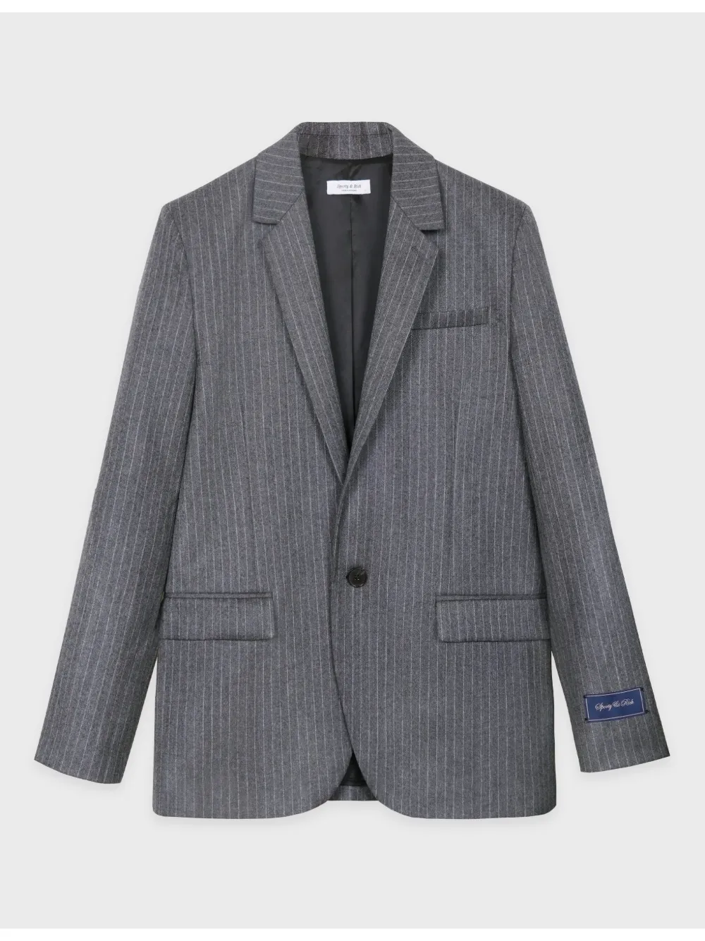 Sporty And Rich Pinstriped Tailored Blazer In Grey