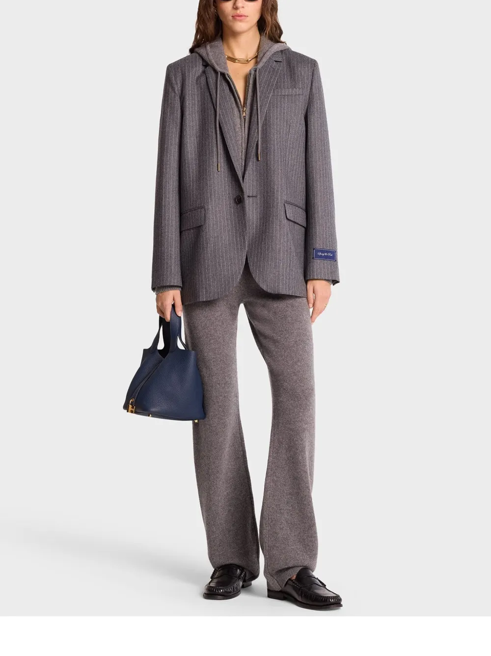Sporty & Rich Blazer met krijtstreep Grijs