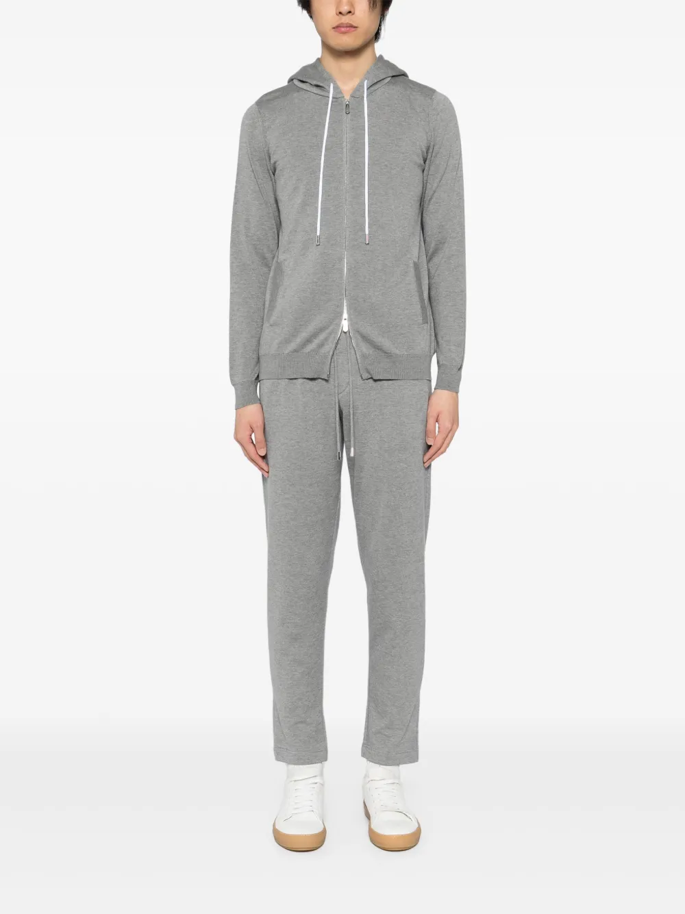 Svevo Katoenen hoodie met rits - Grijs