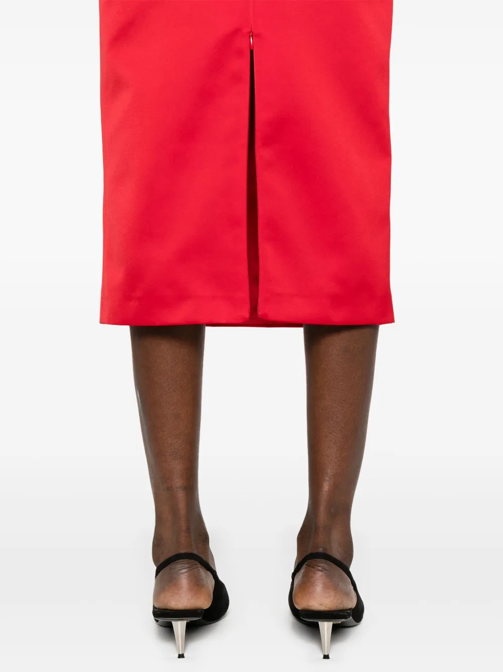 N°21 Satin Midi Skirt In Red