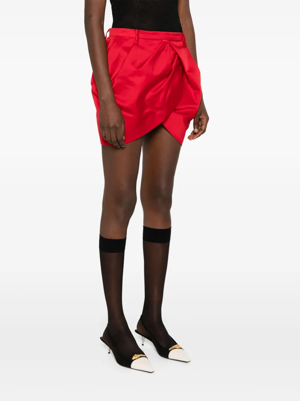 Shop N°21 Wrap-detail Mini Skirt In Red