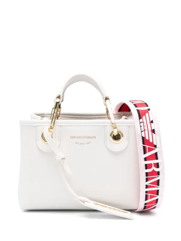 Emporio Armani ロゴタグ ハンドバッグ | ホワイト | FARFETCH JP