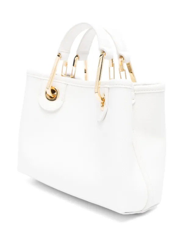 Emporio Armani ロゴタグ ハンドバッグ | ホワイト | FARFETCH JP