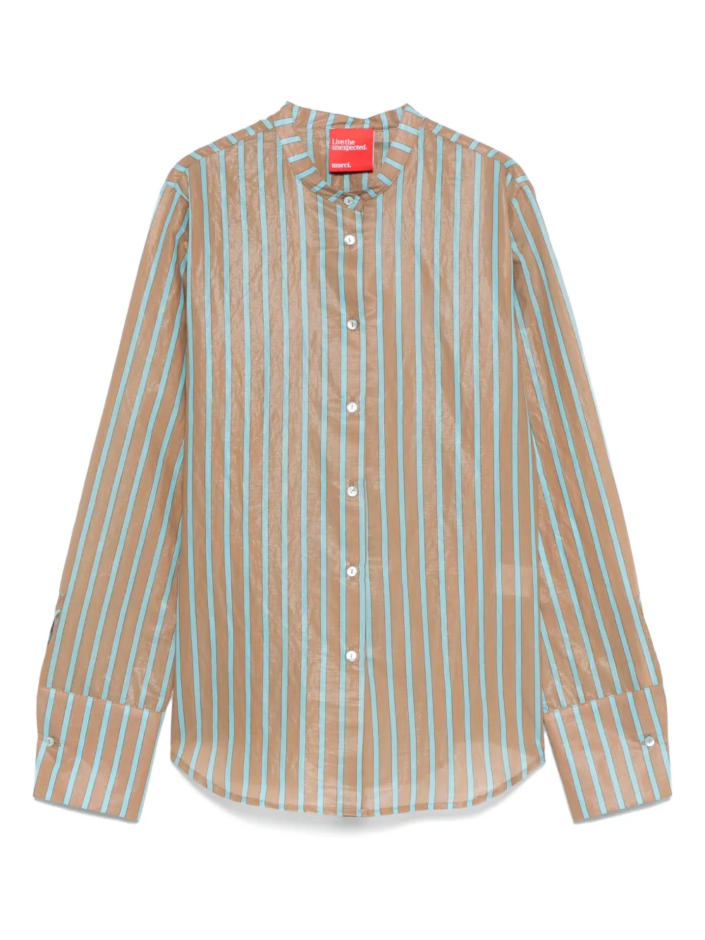 Merci camisa con rayas estampadas | marrón | Image 1