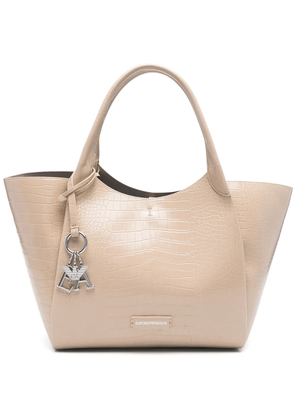 Emporio Armani Shopper met logobedel Beige