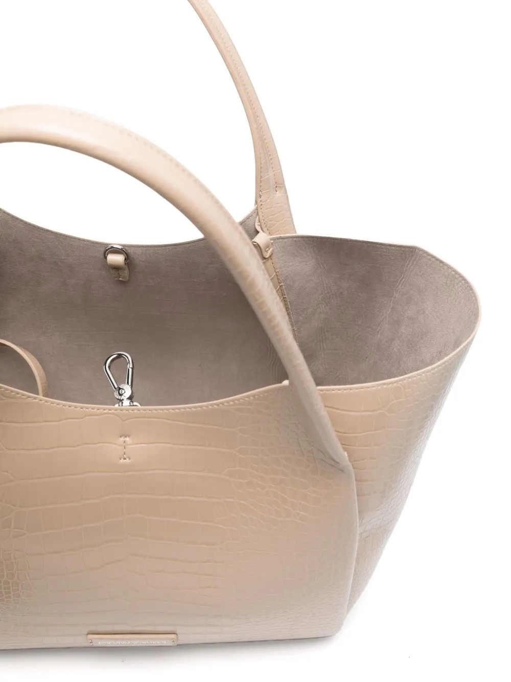 Emporio Armani Shopper met logobedel Beige