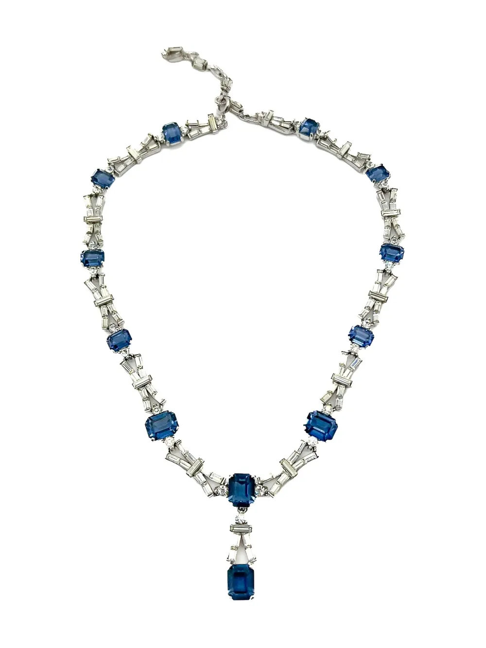 Pre-owned Jennifer Gibson Jewellery 1950s Sapphire Art Deco Necklace
