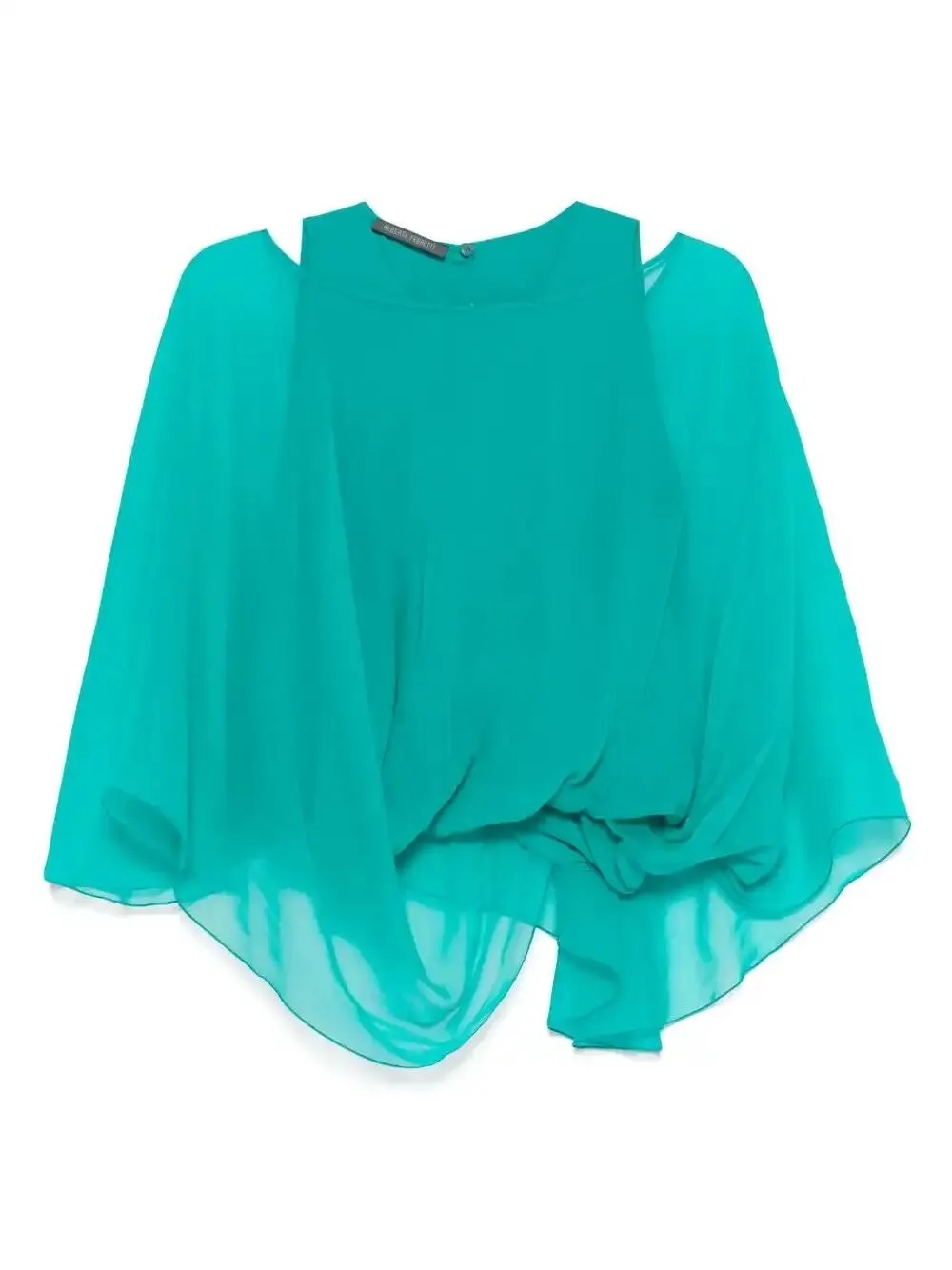Alberta Ferretti Green Blouse With Layered Design In Green
