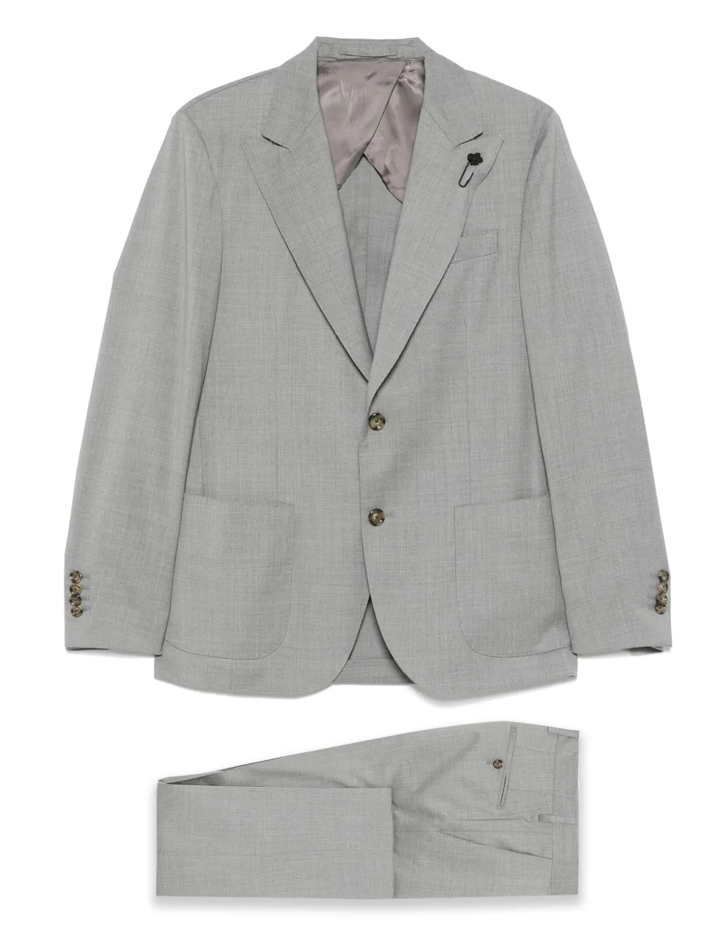 Lardini brooch-detail suit | Grey | Image 1