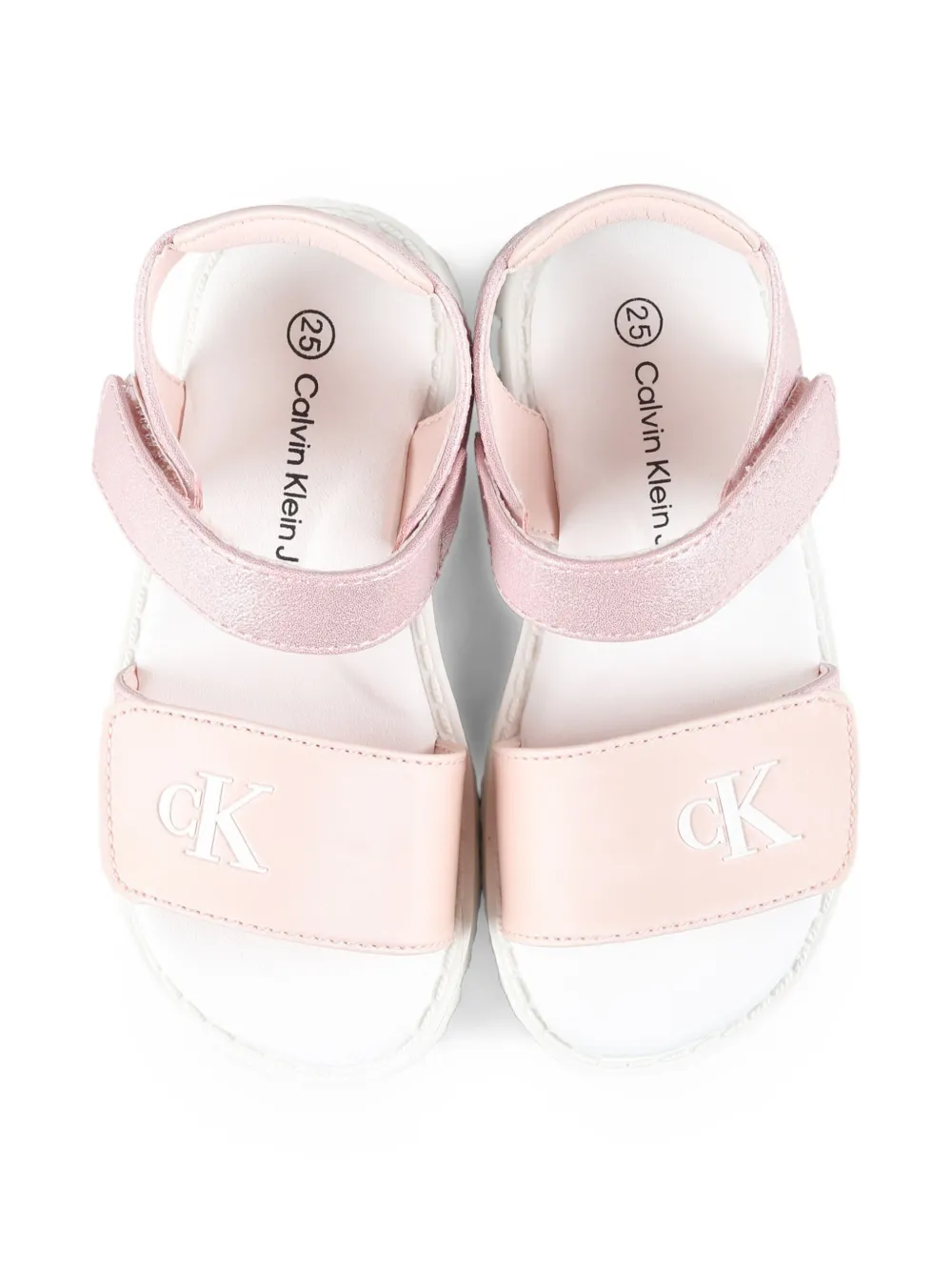 Calvin Klein Kids leather sandals Pink