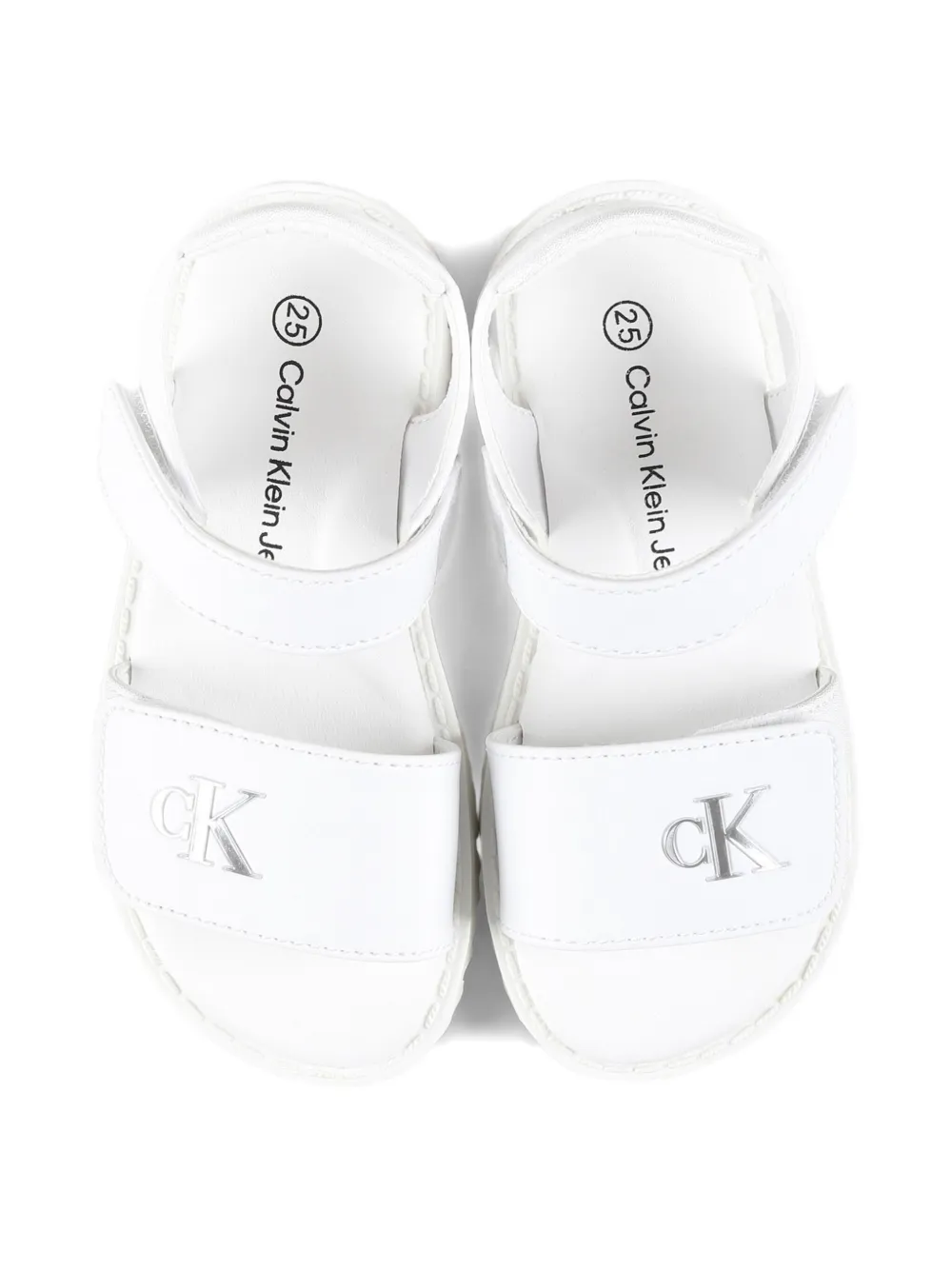 Calvin Klein Touch-strap Sandals In White