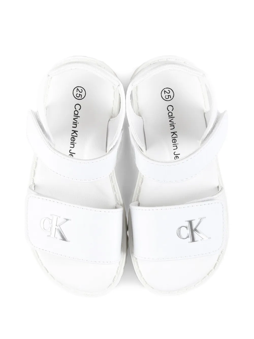 Calvin Klein Kids touch-strap sandals White