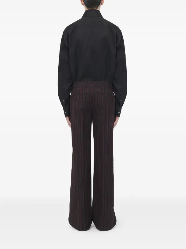 パンツ Mcqueen Tailored Black Pinstripe Pants With Ironed Pleats Alexander McQueen Pinstripe Tailored Trousers | Black | FARFETCH