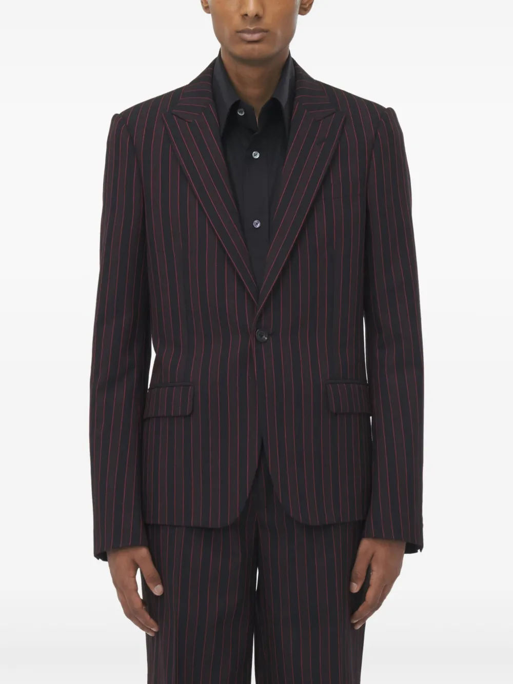 Alexander McQueen striped blazer Zwart