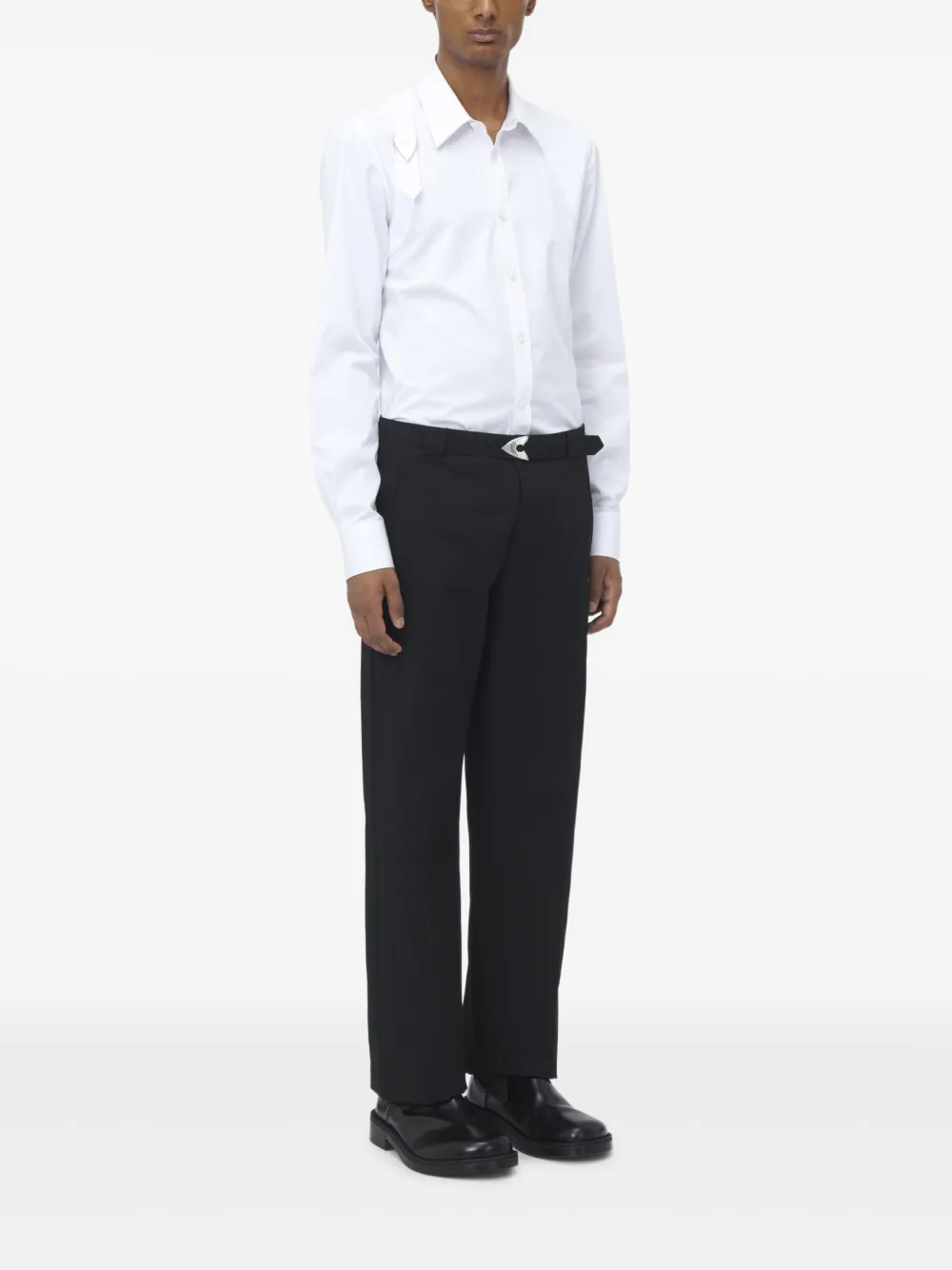 Alexander McQueen Pantalon met ceintuur Zwart