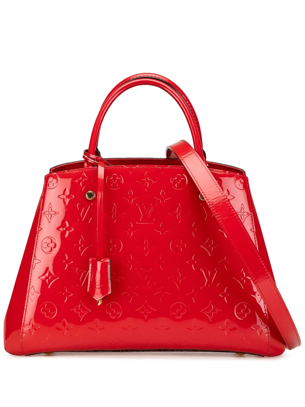 Louis Vuitton Pre-Owned 2014 モノグラム ヴェルニ モンテーニュ MM サッチェルバッグ - レッド Louis Vuitton Pre-Owned 2014 モノグラム ヴェルニ モンテーニュ MM サッチェルバッグ - レッド