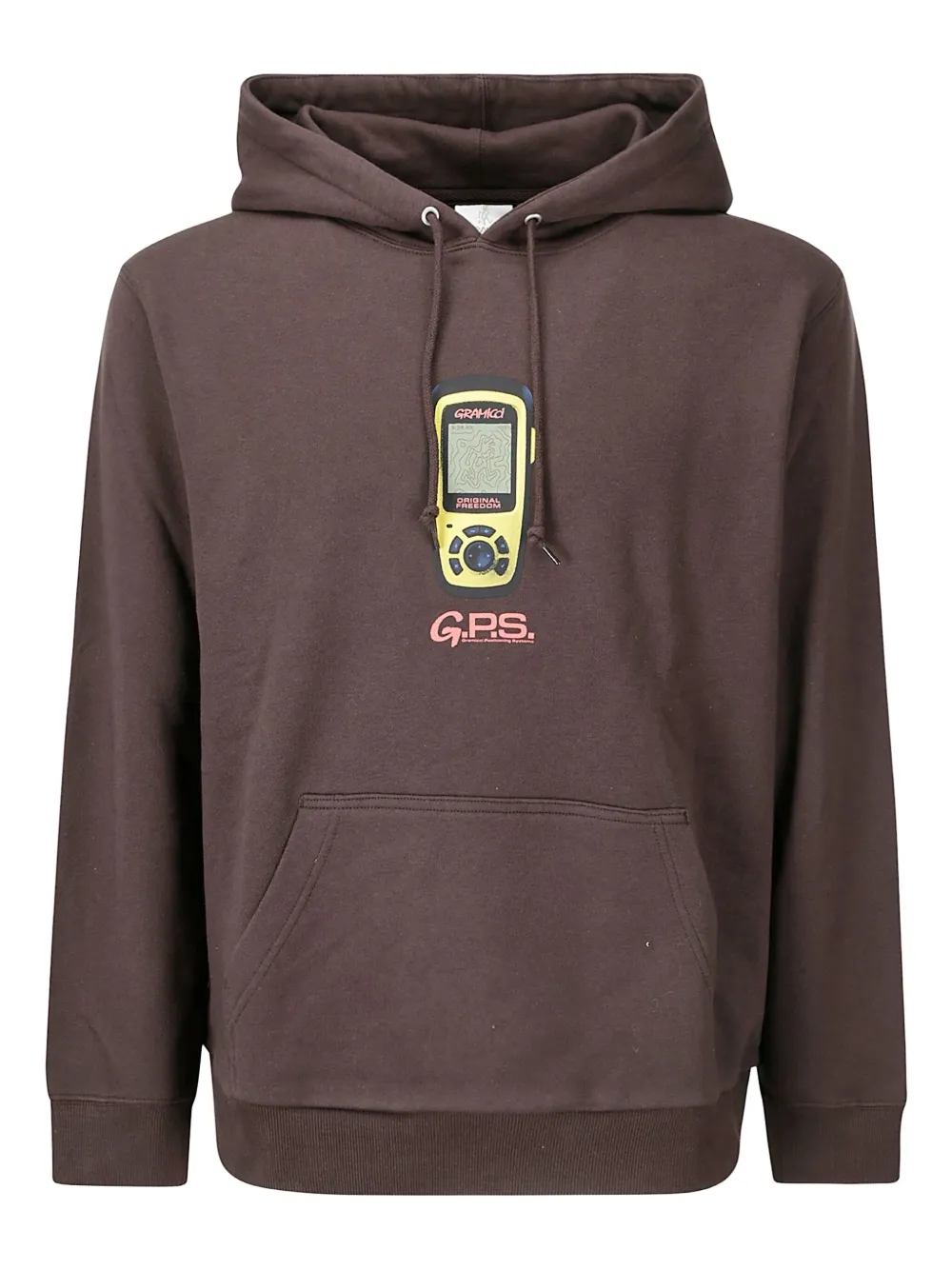 Gramicci Graphic-print Hoodie In Brown