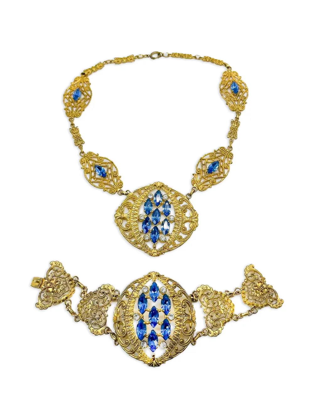 1900s filigree bracelet and necklace set