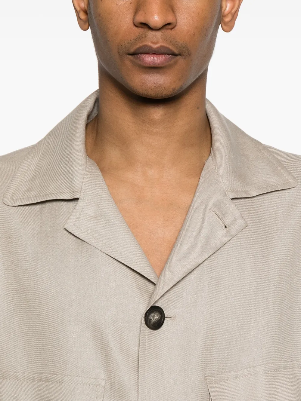 Tagliatore Linnen shirtjack Beige