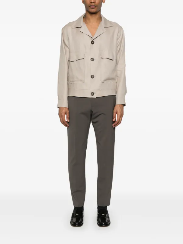 Tagliatore Linen Shirt Jacket | Neutrals | FARFETCH ZA