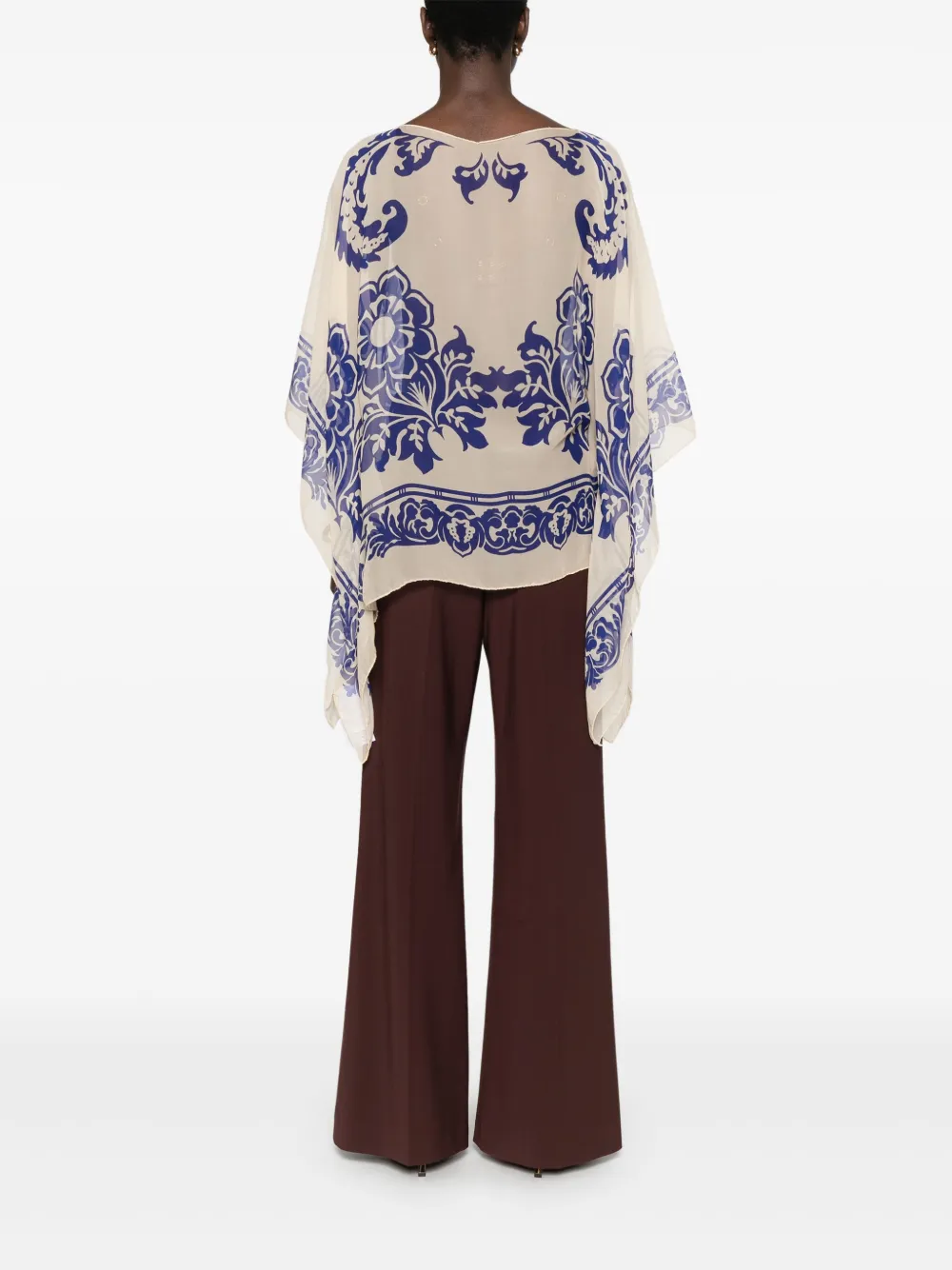 Shop Etro Printed Blouse In 中性色