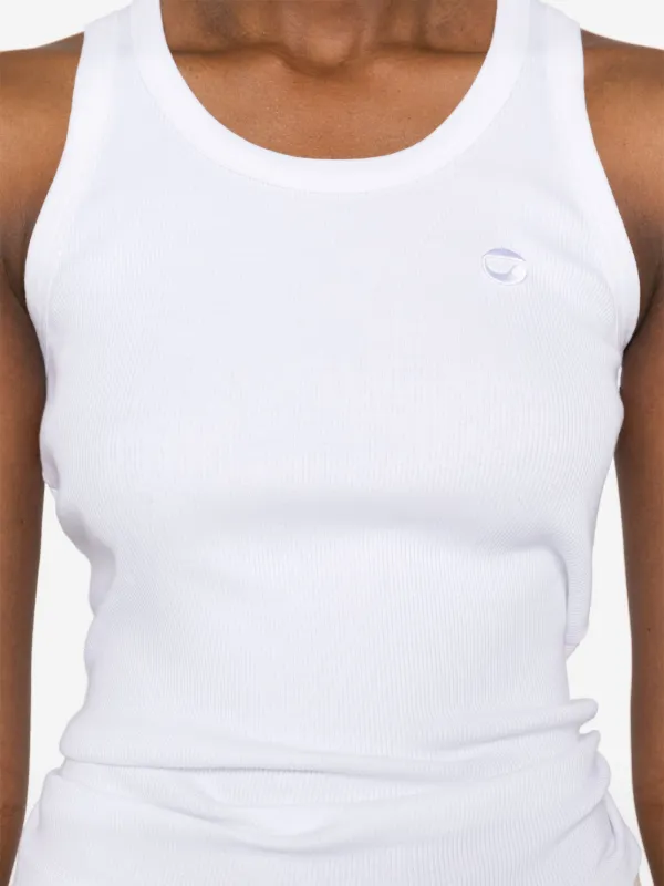 Coperni Logo Ribbed Tank Top | White | FARFETCH