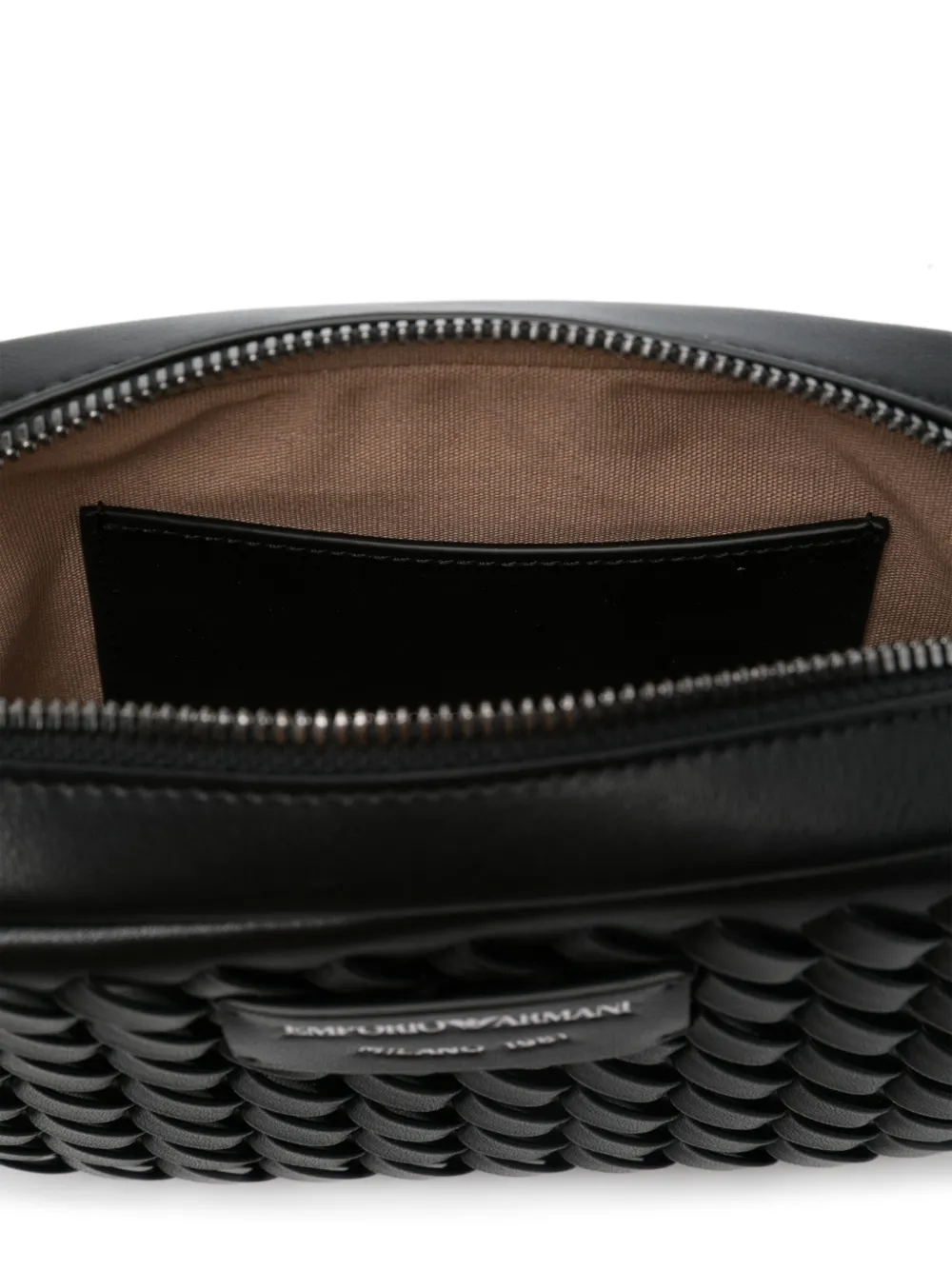 Emporio Armani Geweven crossbodytas Zwart