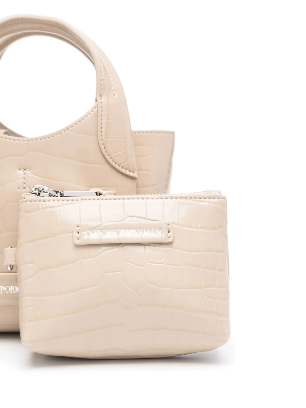 Emporio Armani Shopper met logobedel Beige