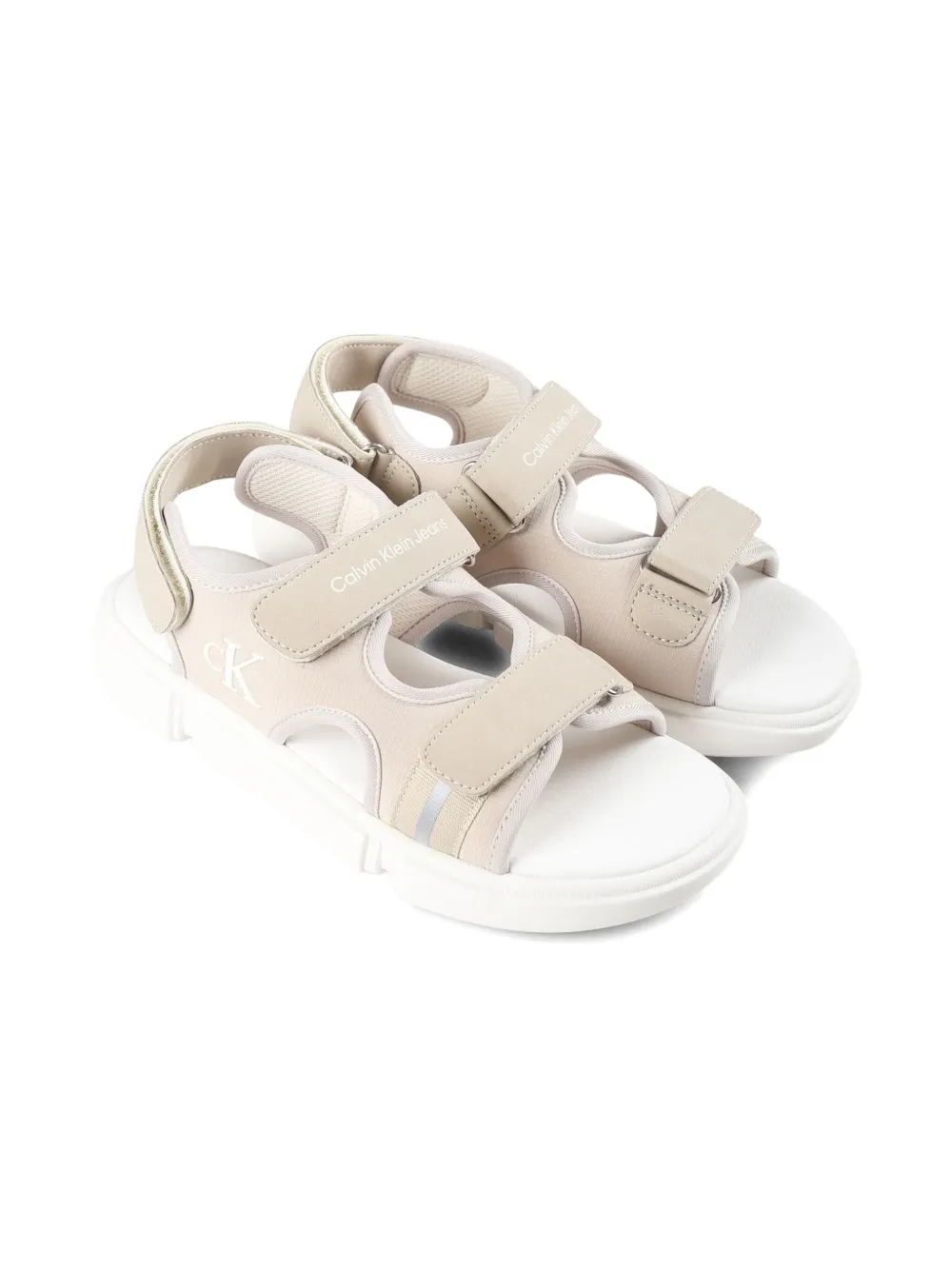 Calvin Klein Kids touch-strap sandals Neutrals