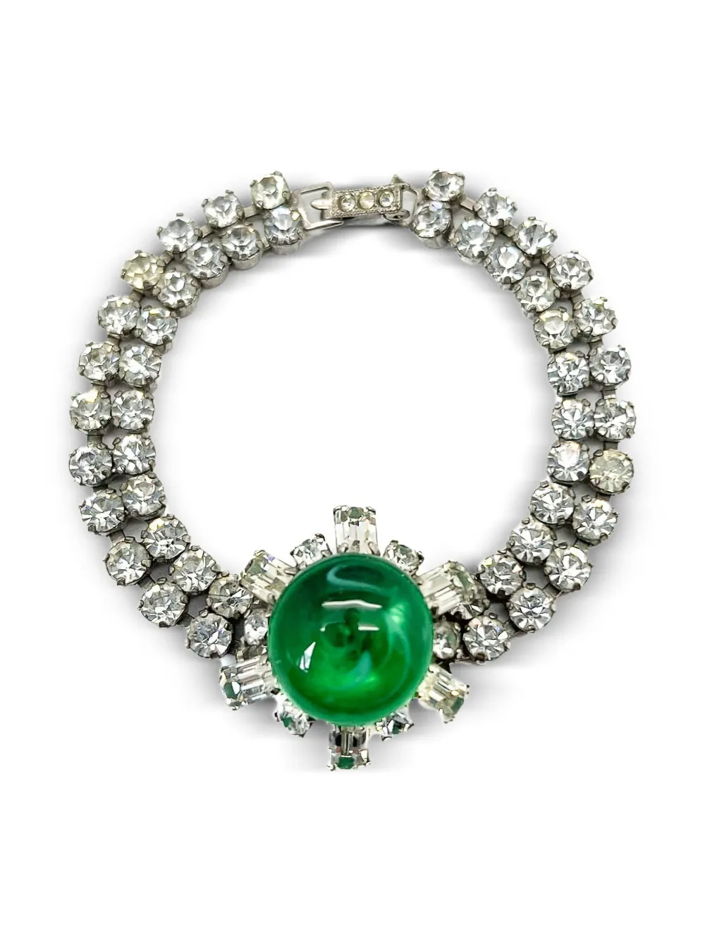 Jennifer Gibson Jewellery 1940s rhinestone bracelet | Silver | Image 1