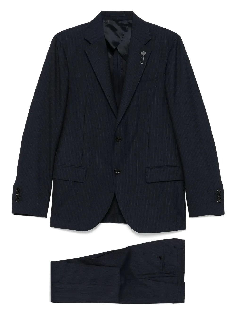 Lardini tailleur rayé | bleu | Image 1