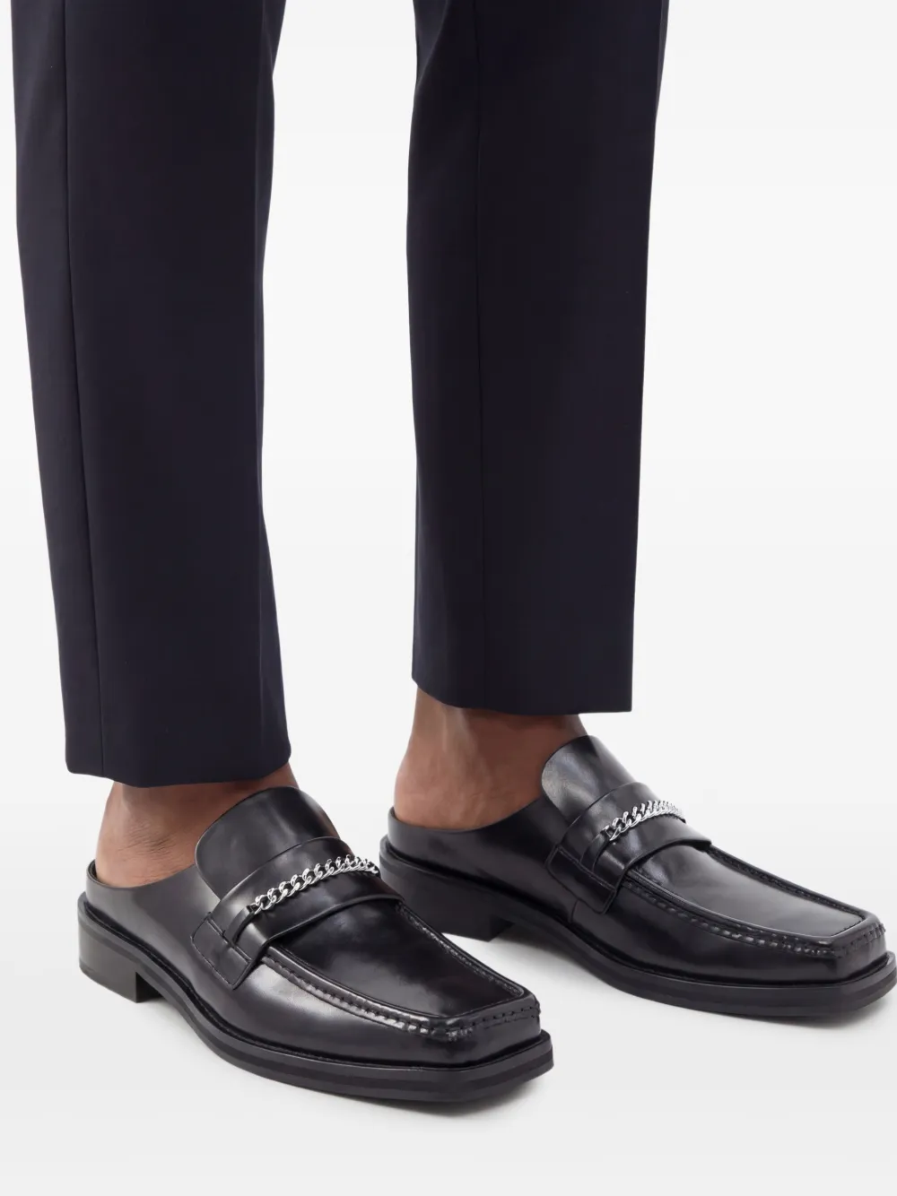 Martine Rose Muiltjes met vierkante neus Zwart