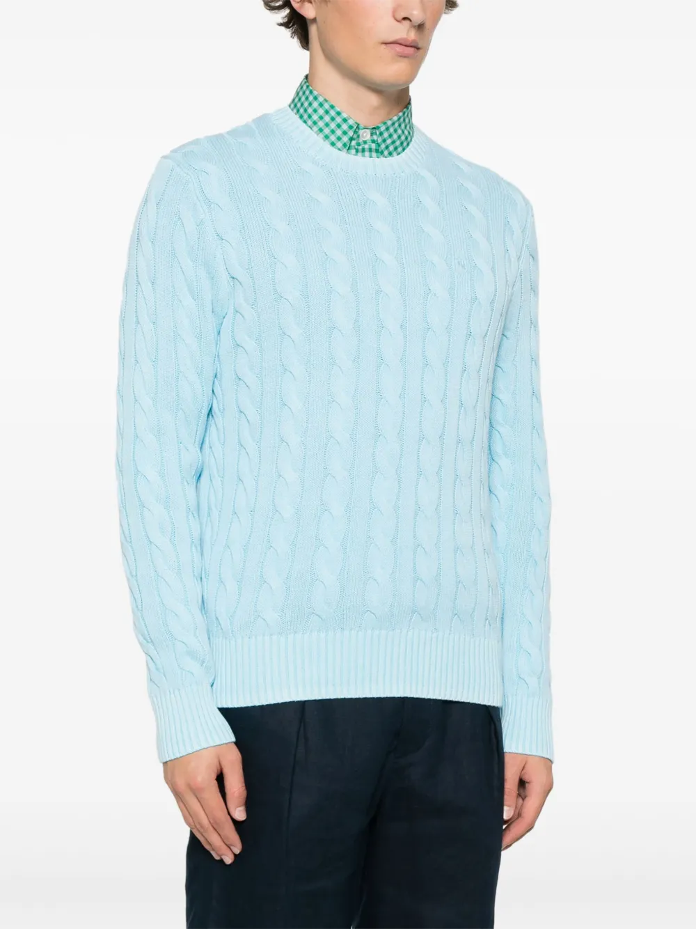 Polo Ralph Lauren Kabelgebreide katoenen trui Blauw