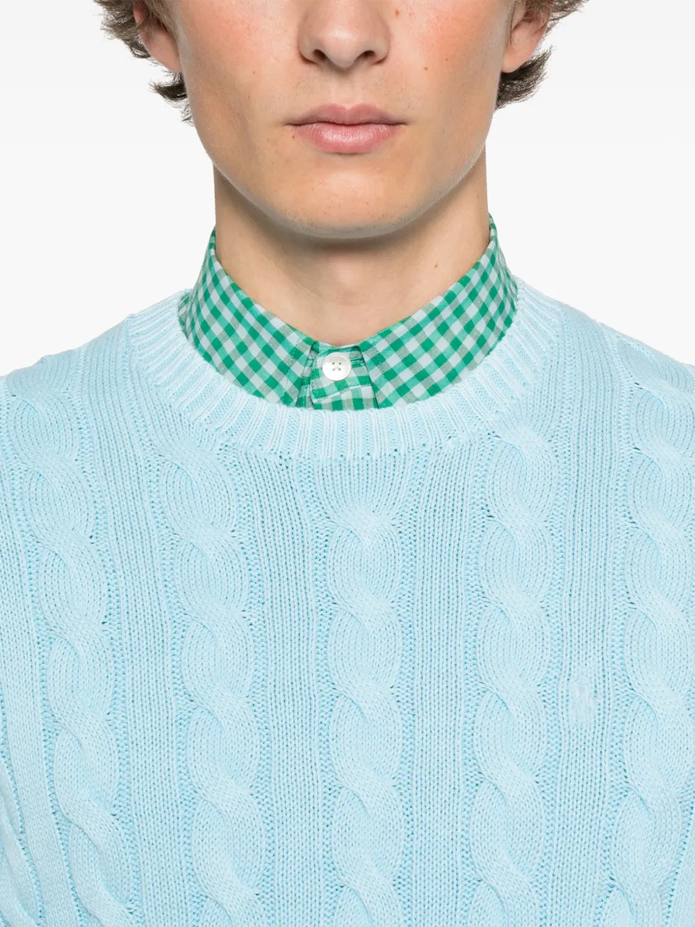 Polo Ralph Lauren Kabelgebreide katoenen trui Blauw