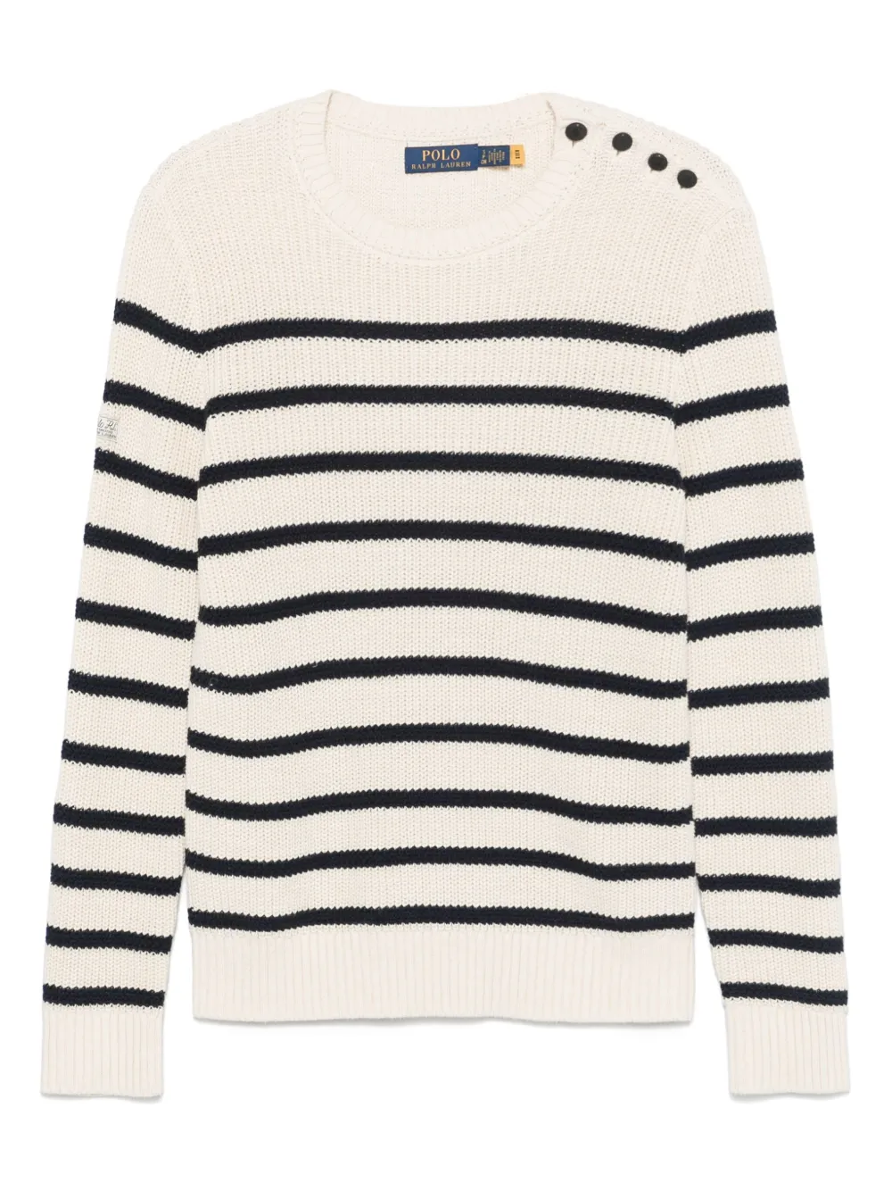 Shop Polo Ralph Lauren Striped Sweater In Neutrals
