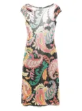 ETRO paisley-print laminated midi dress - Black