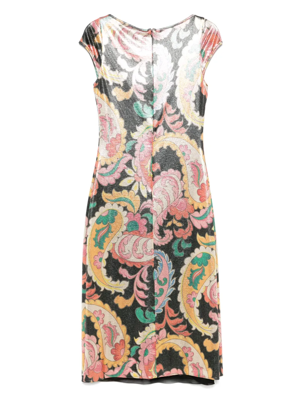 ETRO Gelakte midi-jurk met paisley-print - Zwart